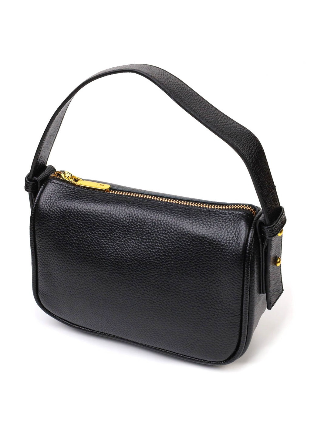 Сучасна сумка на плече крос-боді з натуральної шкіри 22127 Чорна Vintage (260360853)