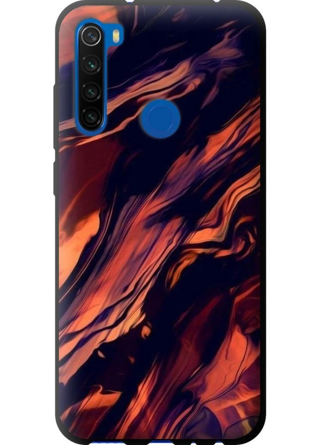 TPU чорний чохол 'Чорно-помаранчева абстракція' для Endorphone Xiaomi Redmi Note 8T (276320486)