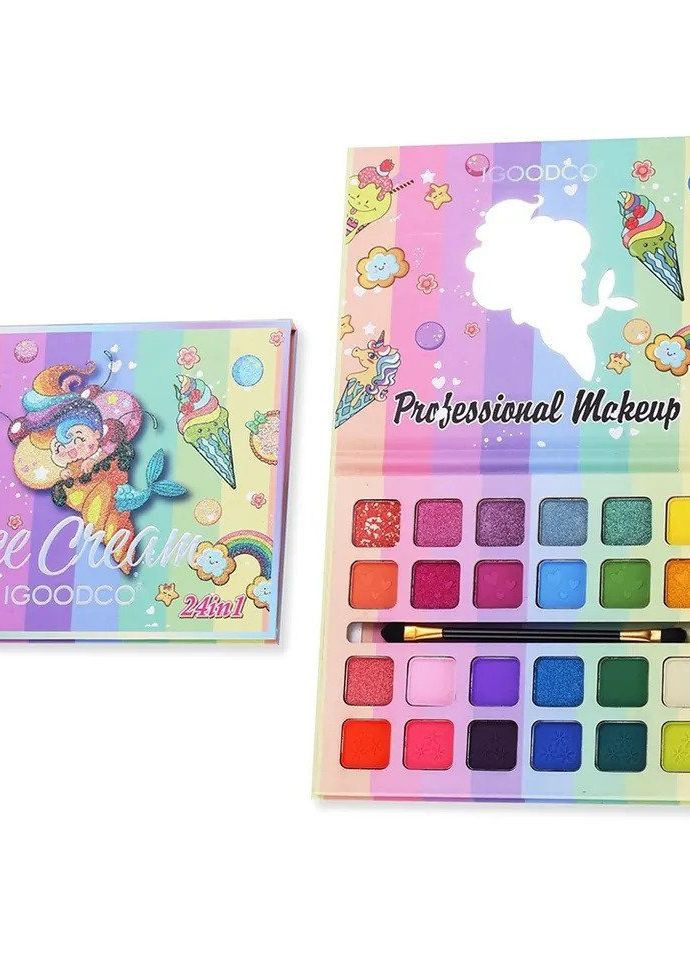 Набор для макияжа Палетка 24 цвета (LK3602) для девочки, с кисточками No Brand (263347187)