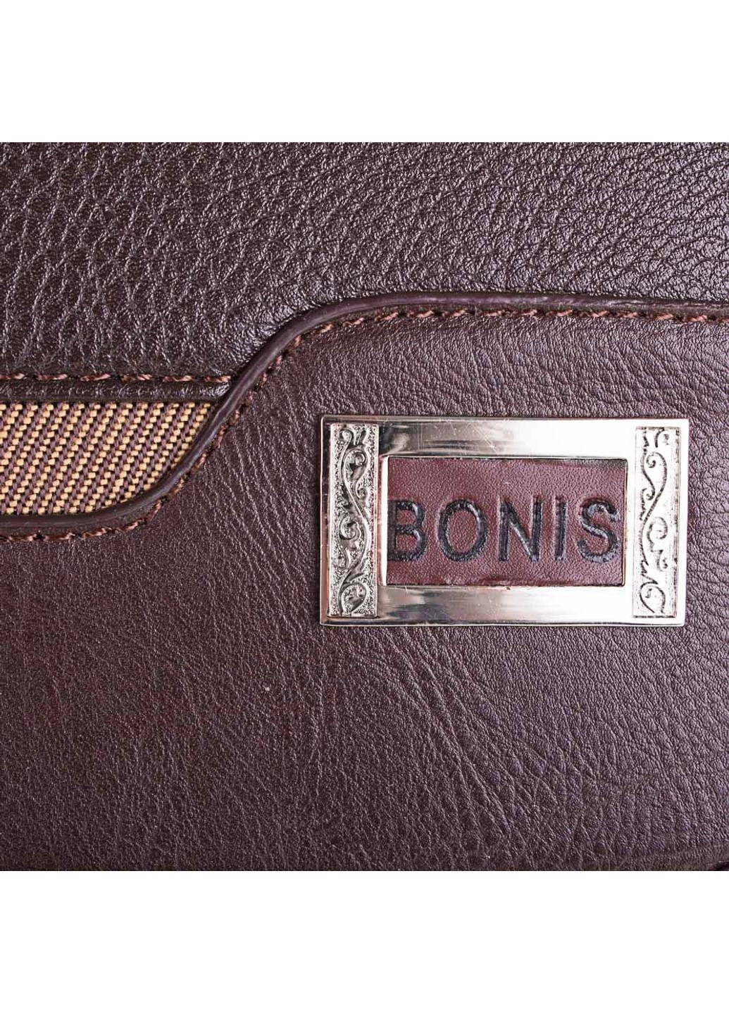 Мужская коричневая компактная сумка-почтальонка из качественного кожзаменителя Bonis (263279458)