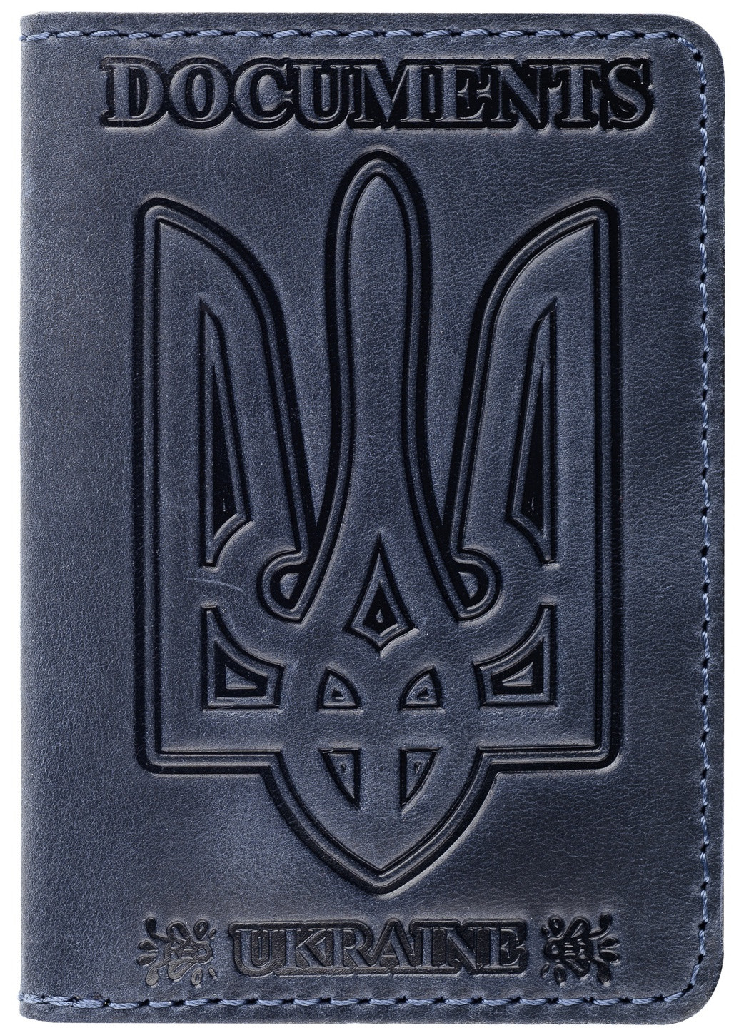 Кожаная обложка на id паспорт, для документов (права, техпаспорт) Villini 017 Синий Martec (259164681)