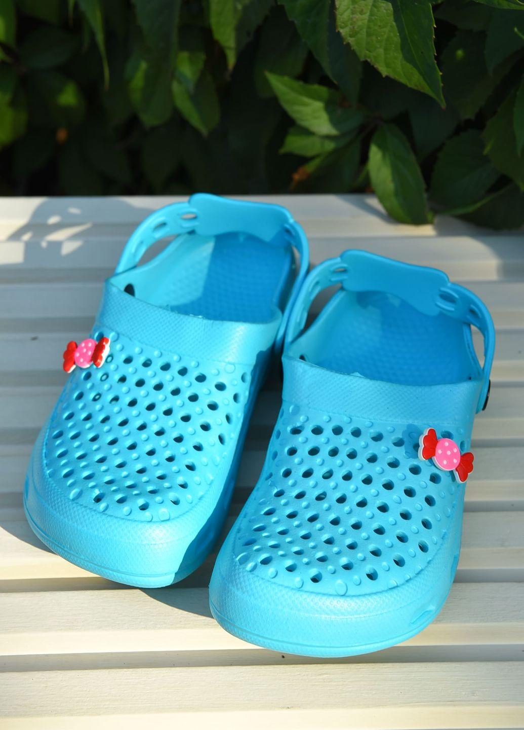 Кроксы детские для девочки бирюзового цвета Let's Shop (266822762)