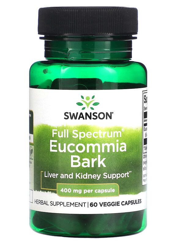 Натуральная добавка Full Spectrum Eucommia Bark, 400 mg, 60 Veggie Capsules Swanson (265530119)