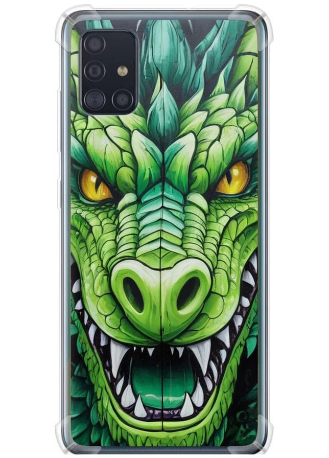Силикон с усиленными углами чехол 'Зелёный дракон' для Endorphone Samsung Galaxy A51 2020 A515F (275459907)