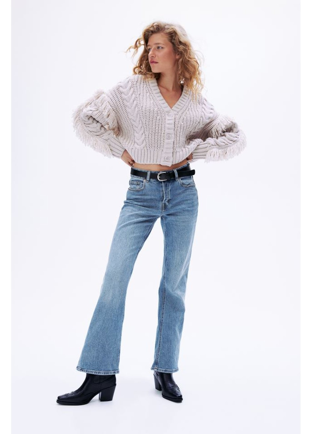 Жіночі джинси з пониженою талією (10038) 34 Сині H&M - (258744238)