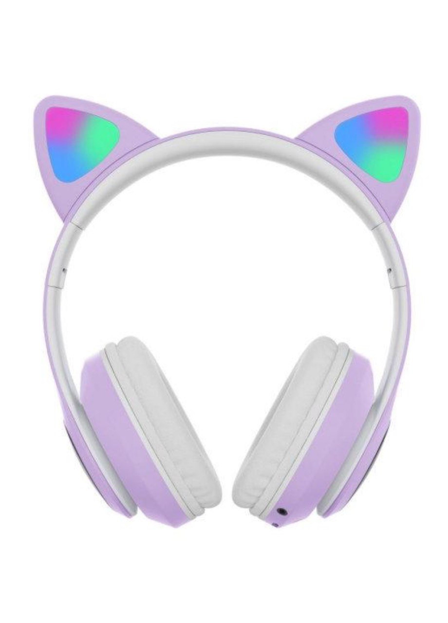 Навушники з котячими вушками Bluetooth Фіолетові No Brand stn-28 (260495658)