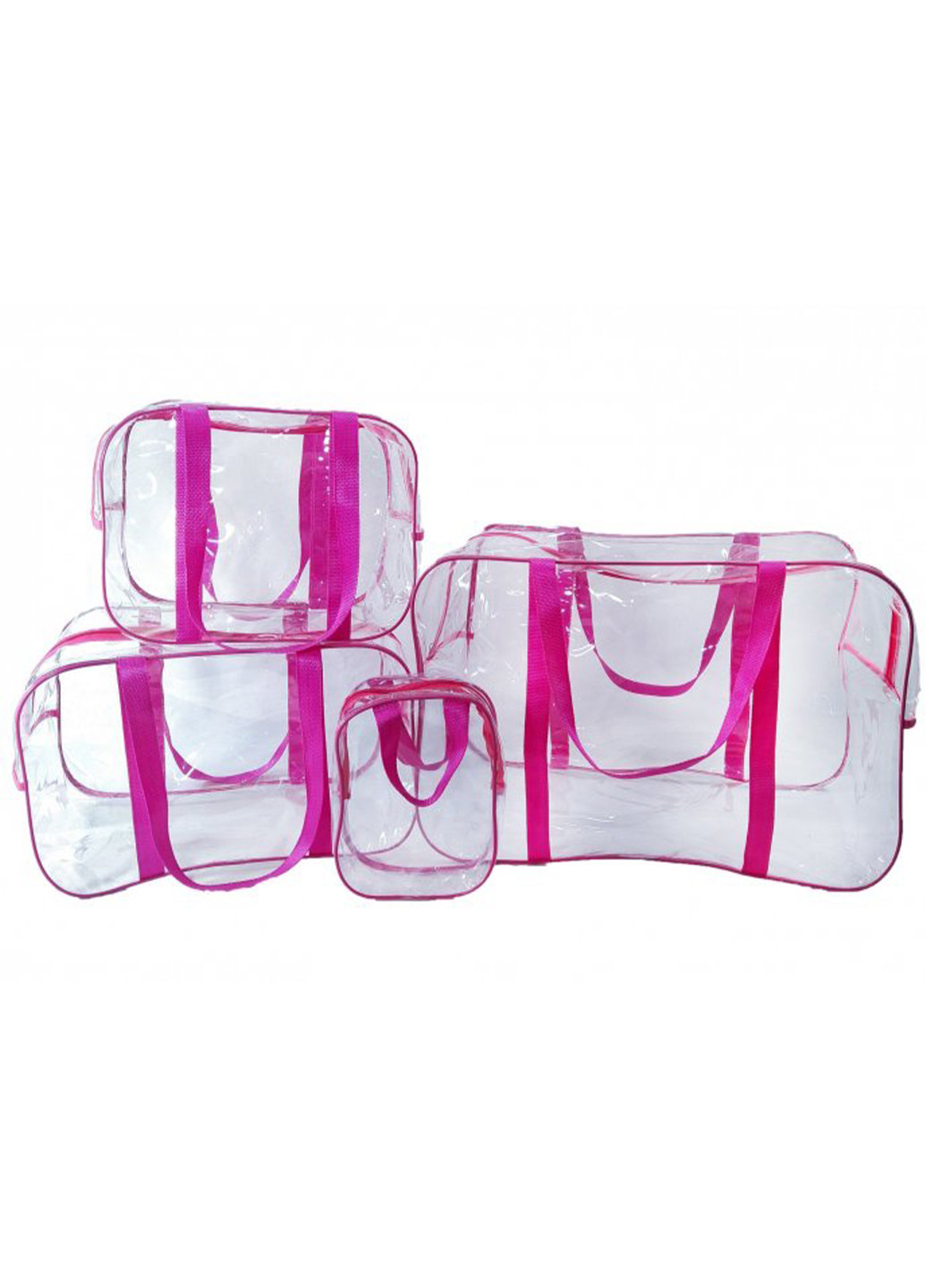 Набор из 3+1 прозрачных сумок в роддом Light розовый + косметичка EcoNova (269130614)