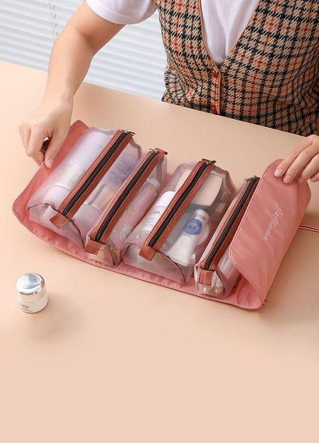 Жіноча косметичка рол рожева No Brand (266340634)