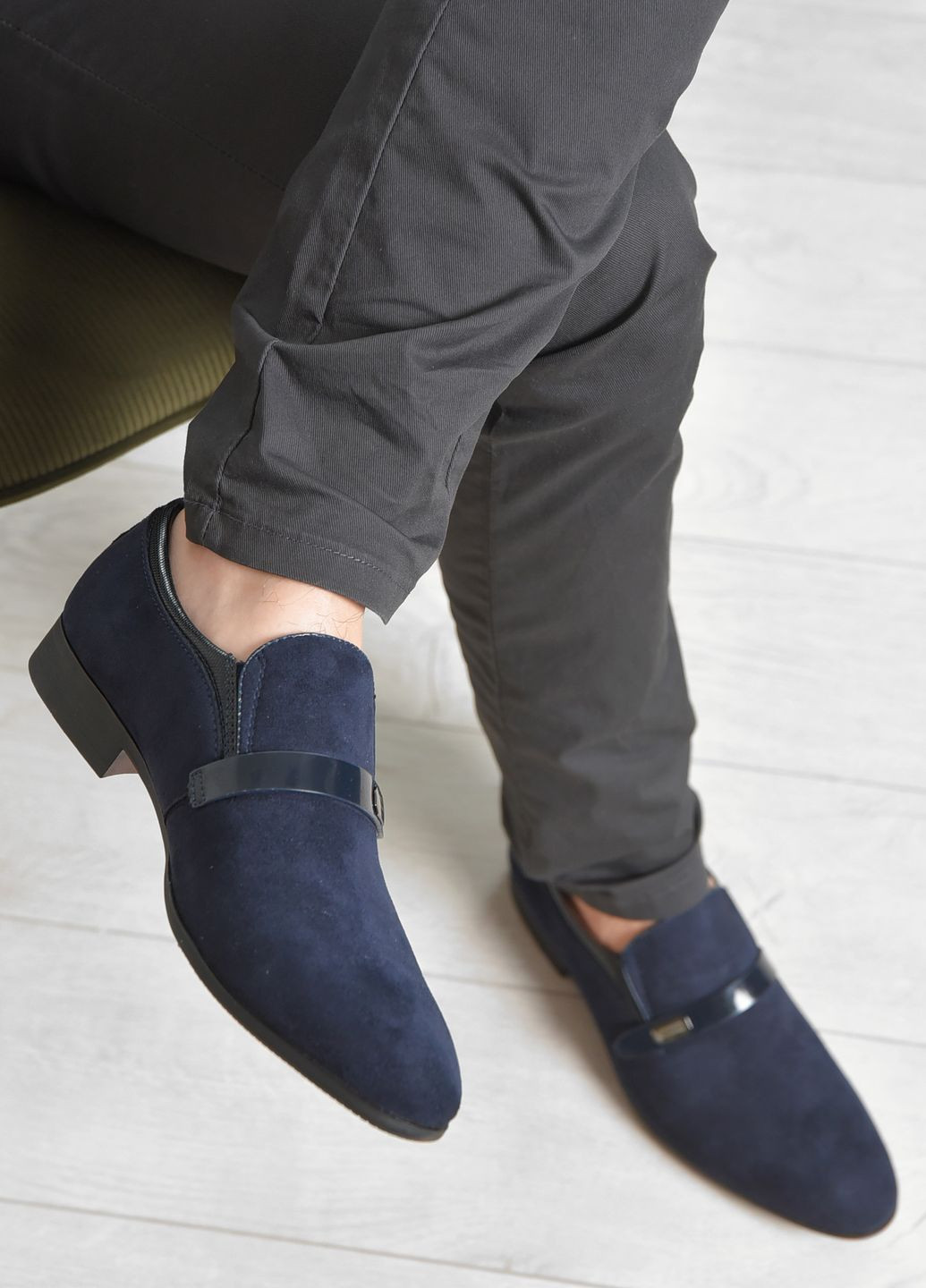 Туфлі чоловічі темно-синього кольору Let's Shop (265911046)