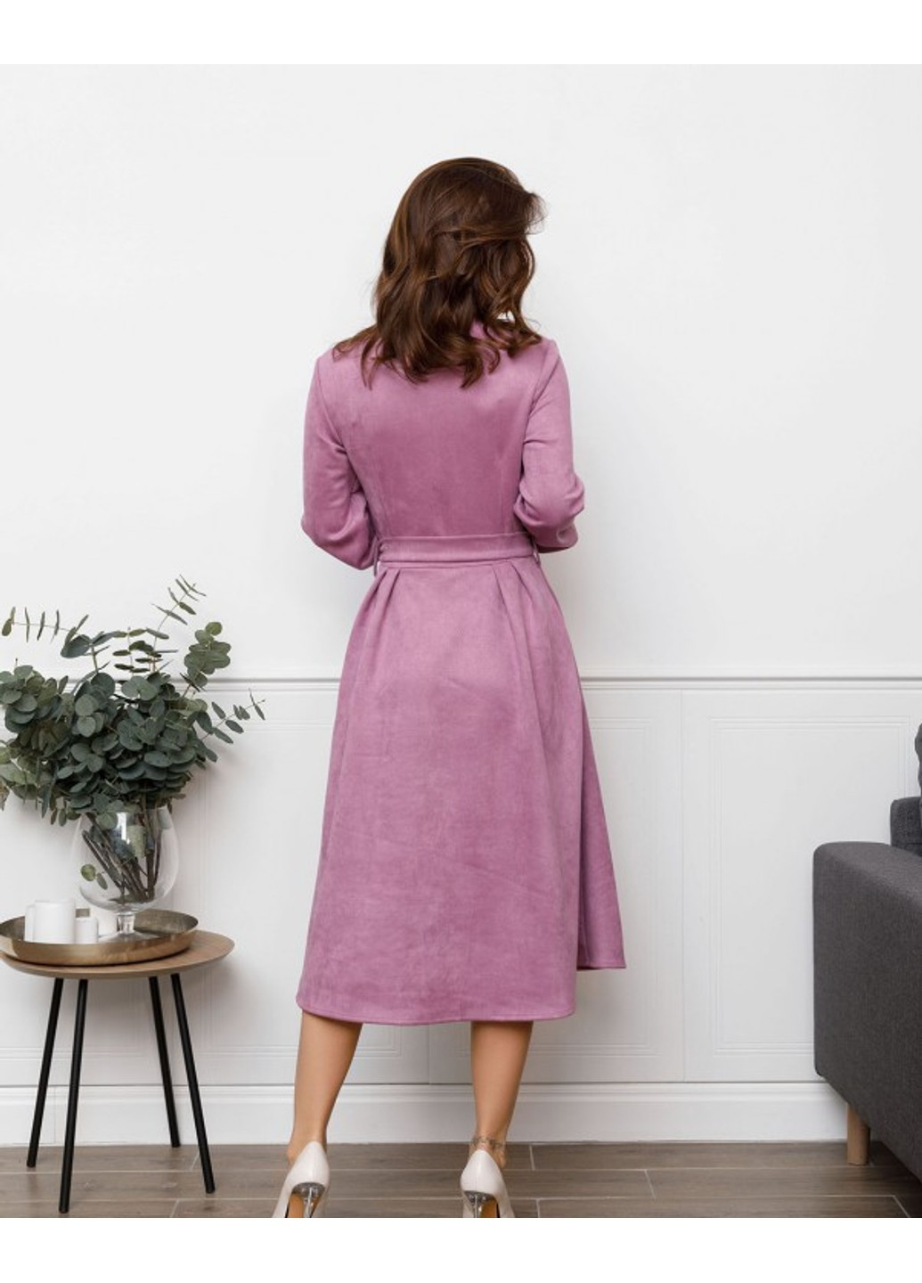 Фиолетовое повседневный платья sa-85 сиреневый ISSA PLUS