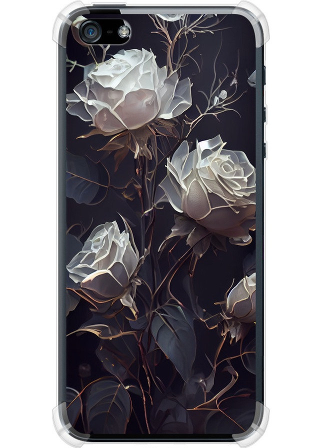 Силіконовий протиударний с посиленими кутами чохол 'Троянди 2' для Endorphone apple iphone se (258567140)