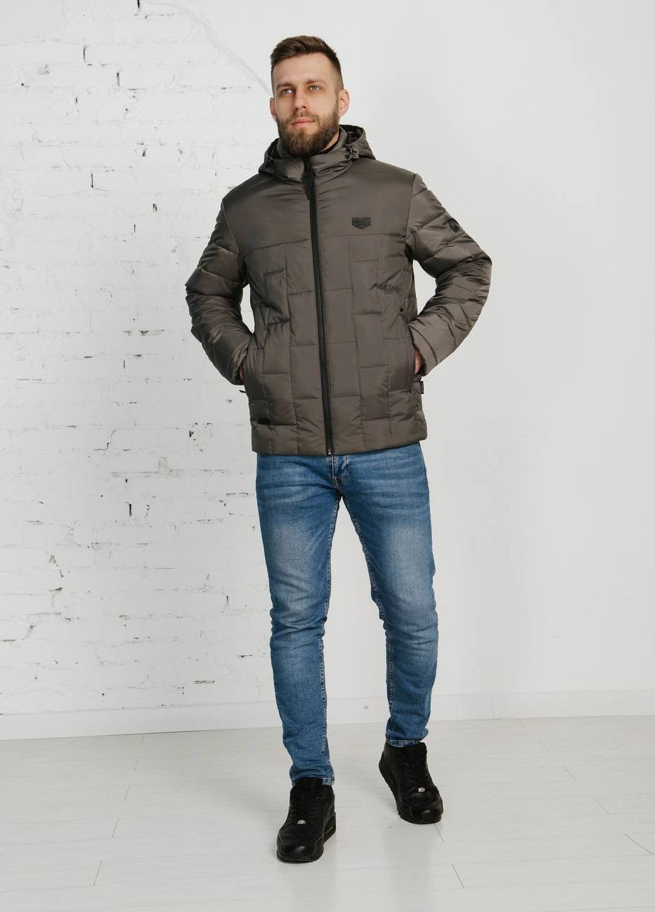 Оливкова (хакі) демісезонна весняна чоловіча куртка великого розміру SK