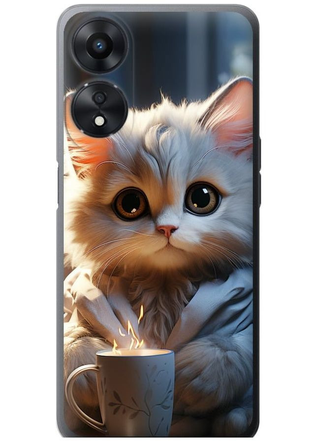 Силіконовий чохол 'Білий кіт' для Endorphone Oppo A58 5G (266049134)