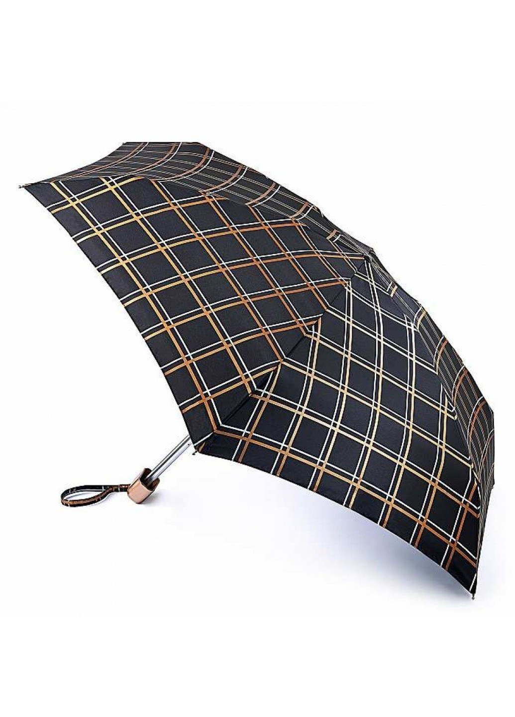 Механічна жіноча парасолька Tiny-2 L501 Golden Check (Золота Клітка) Fulton (262449444)