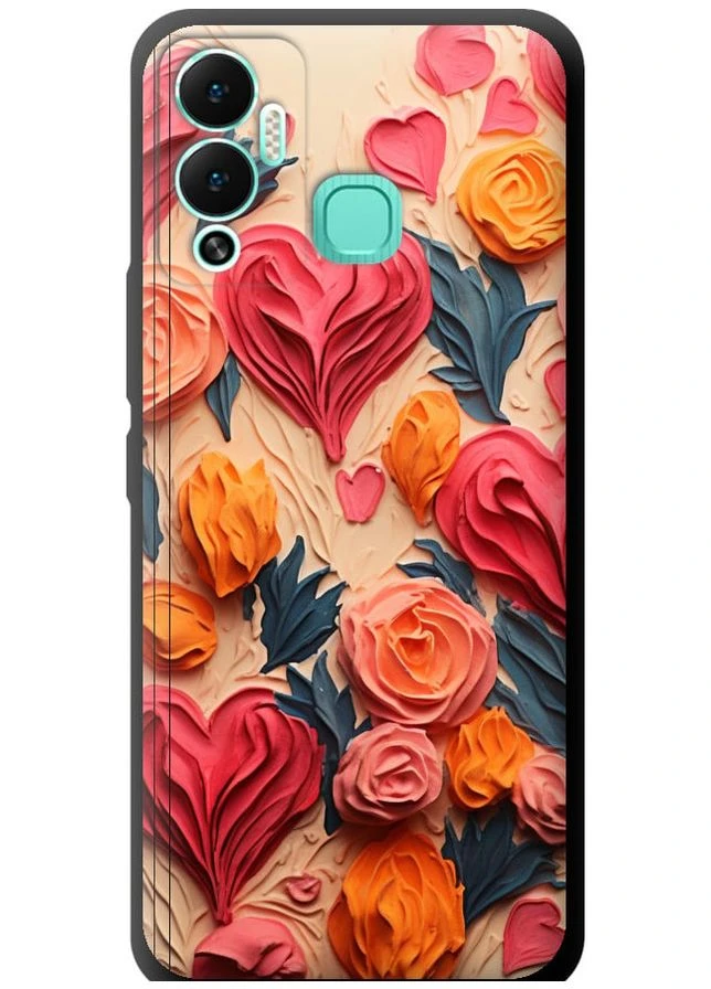 TPU черный чехол 'Сердечки 3' для Endorphone Infinix Hot 12 Play (267235868)