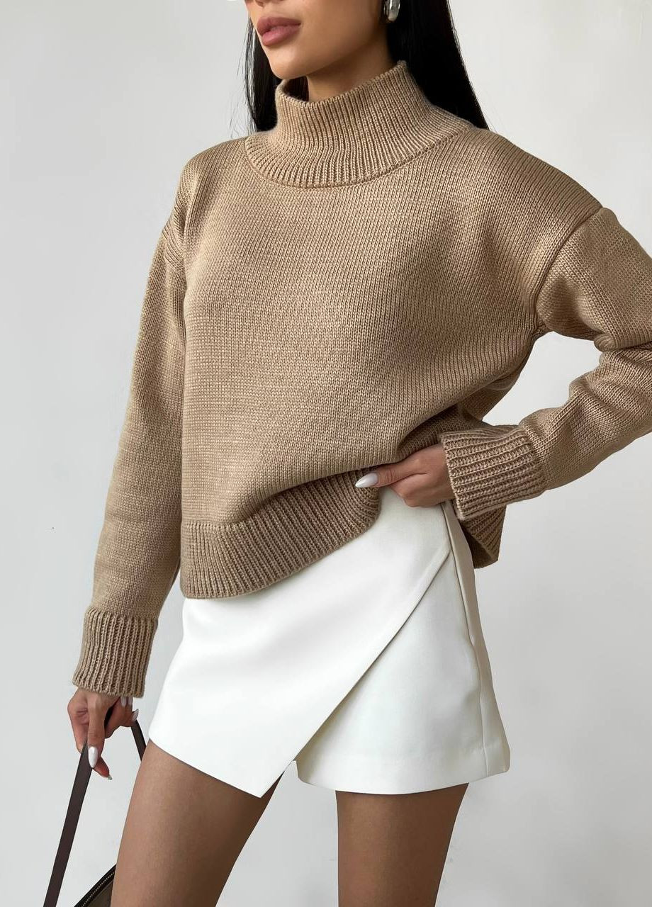Жіночий яскравий светр колір кемел р.42/46 443573 New Trend (266784065)