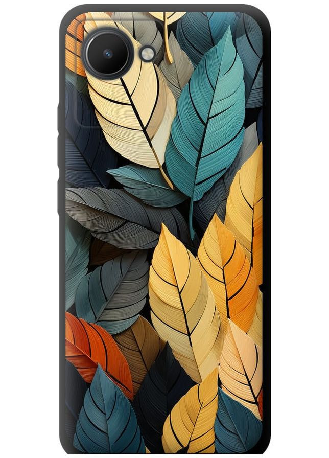 TPU черный чехол 'Кольорове листя' для Endorphone Realme C30 (265398658)