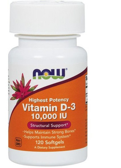 Vitamin D-3 10000 IU 120 Softgels Now Foods (256722794)