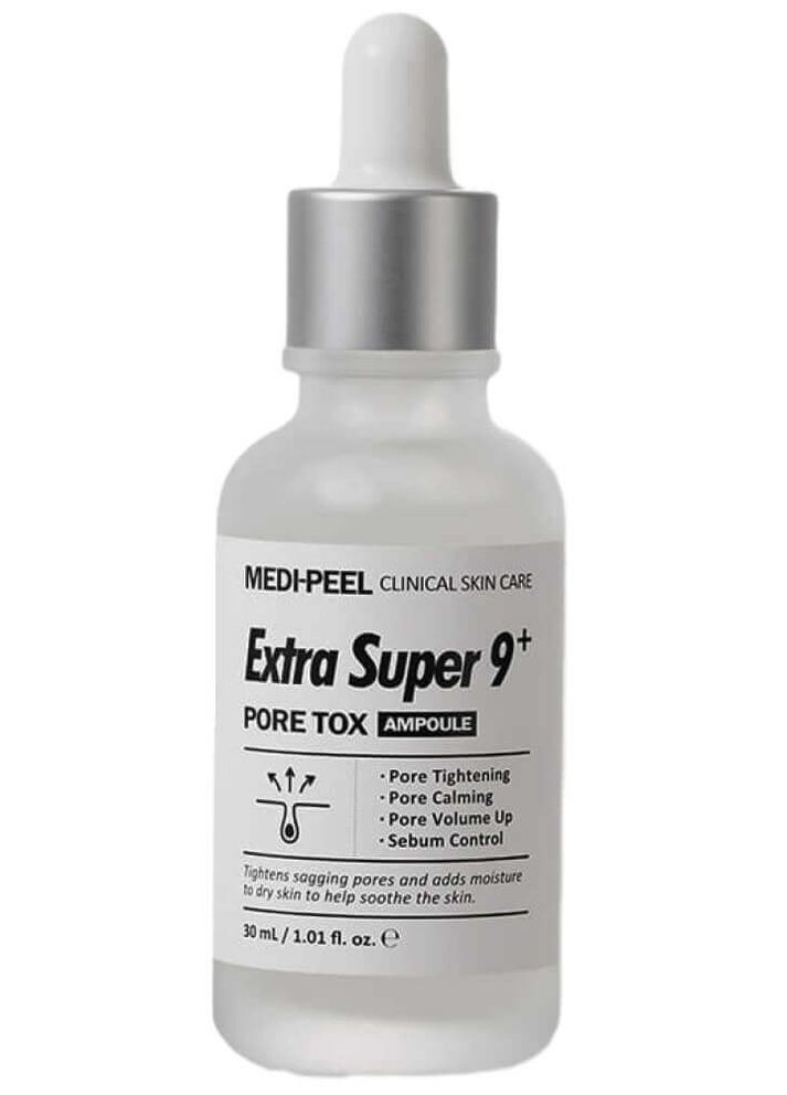Сироватка EXTRA SUPER 9 PLUS PORE TOX AMPOULE для шкіри з комедонами та чорними точками, 30 мл Medi Peel (277753449)