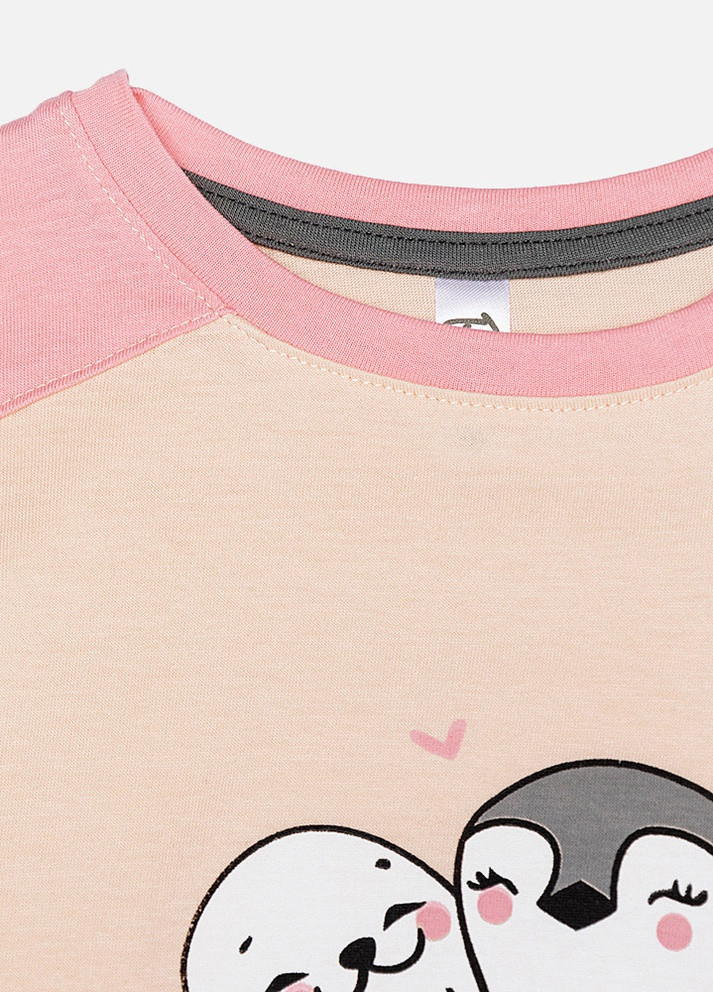 Персиковая пижама для девочки цвет персиковый цб-00217646 Ponki