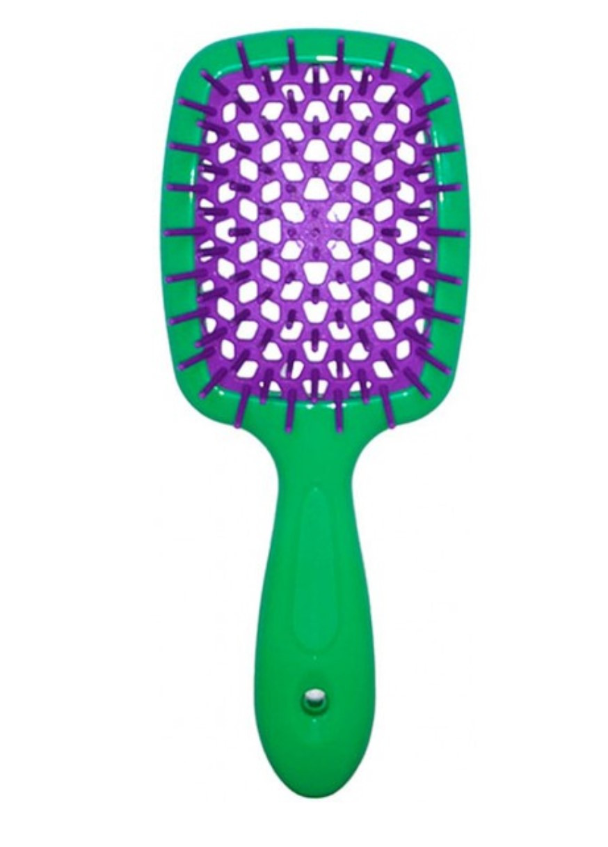 Расческа для волос зеленая с фиолетовым 1830 Superbrush The Original Janeke (268380383)