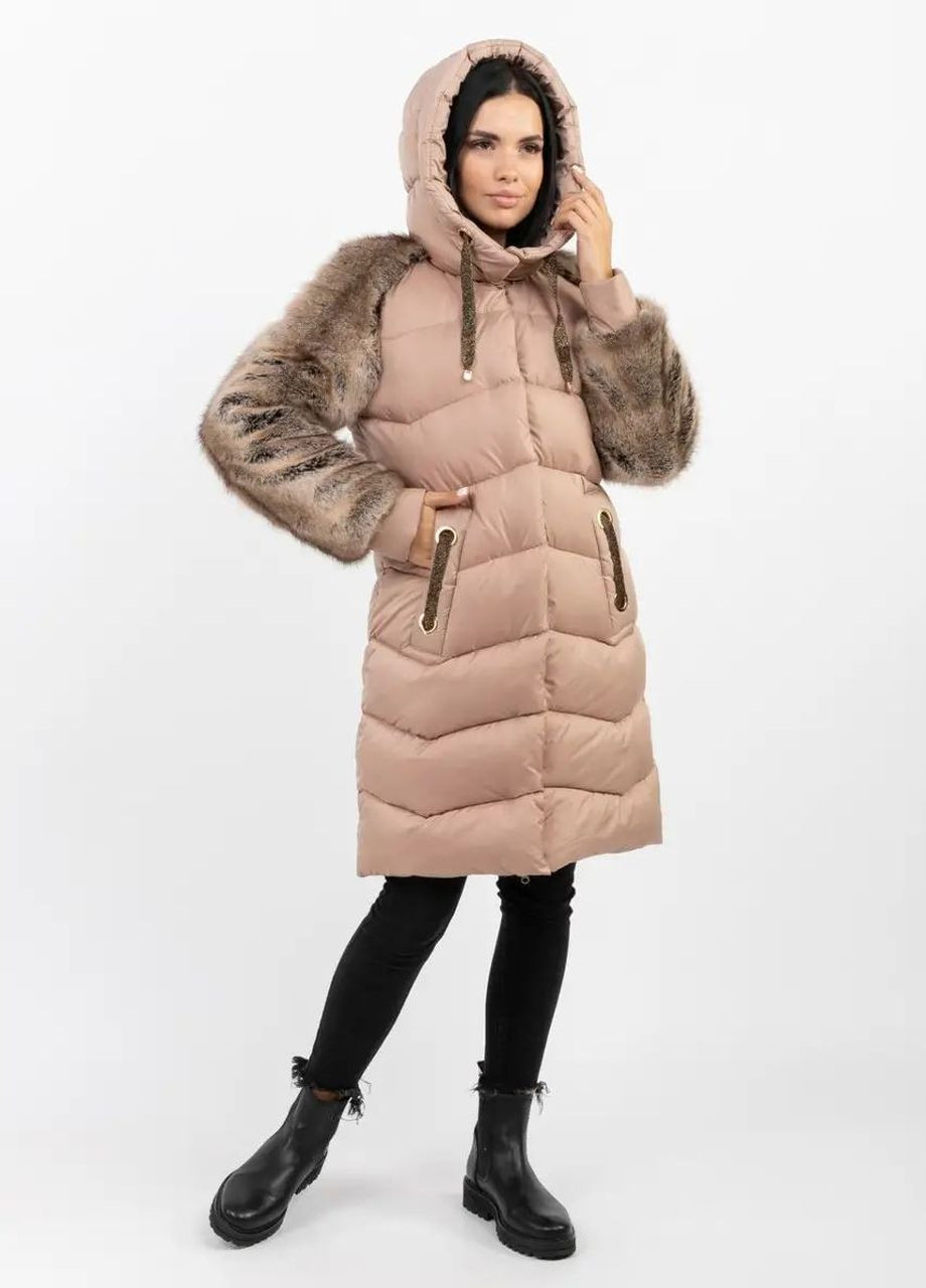 Кавова зимня куртка зимова жіноча SK