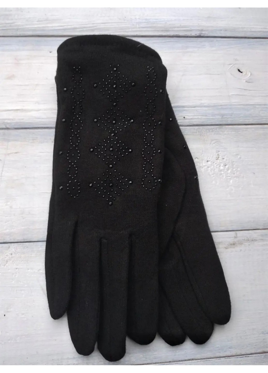 Женские стрейчевые перчатки чёрные 8715s2 M BR-S (261771596)