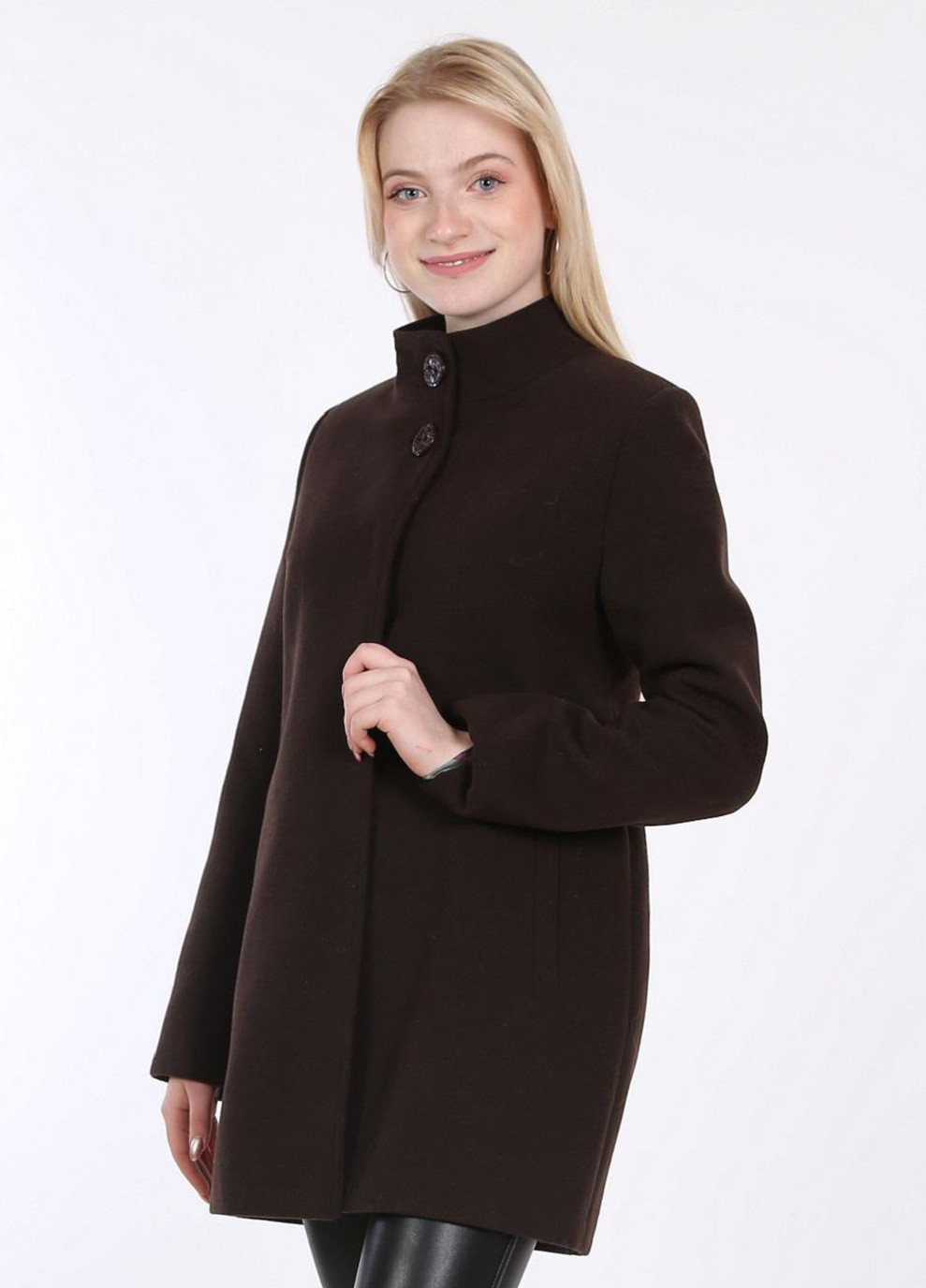 Коричневое демисезонное Пальто женское 419 кашемир коричневое Актуаль