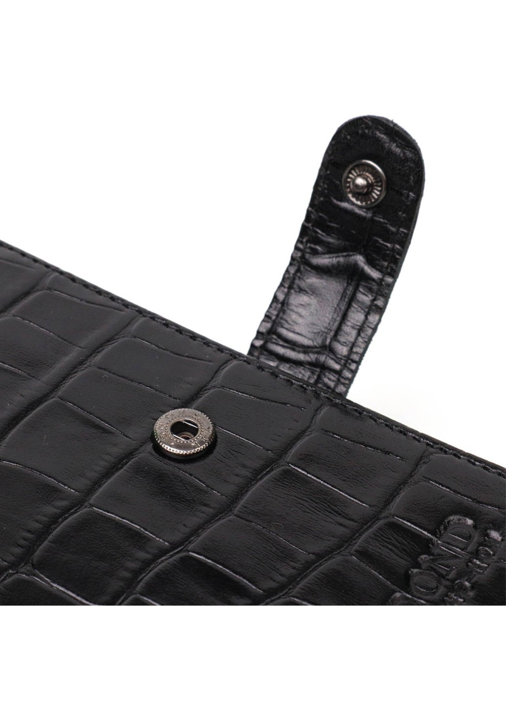 Фактурне портмоне для чоловіків з натуральної шкіри з тисненням під крокодила 22057 Чорний Bond (262158003)