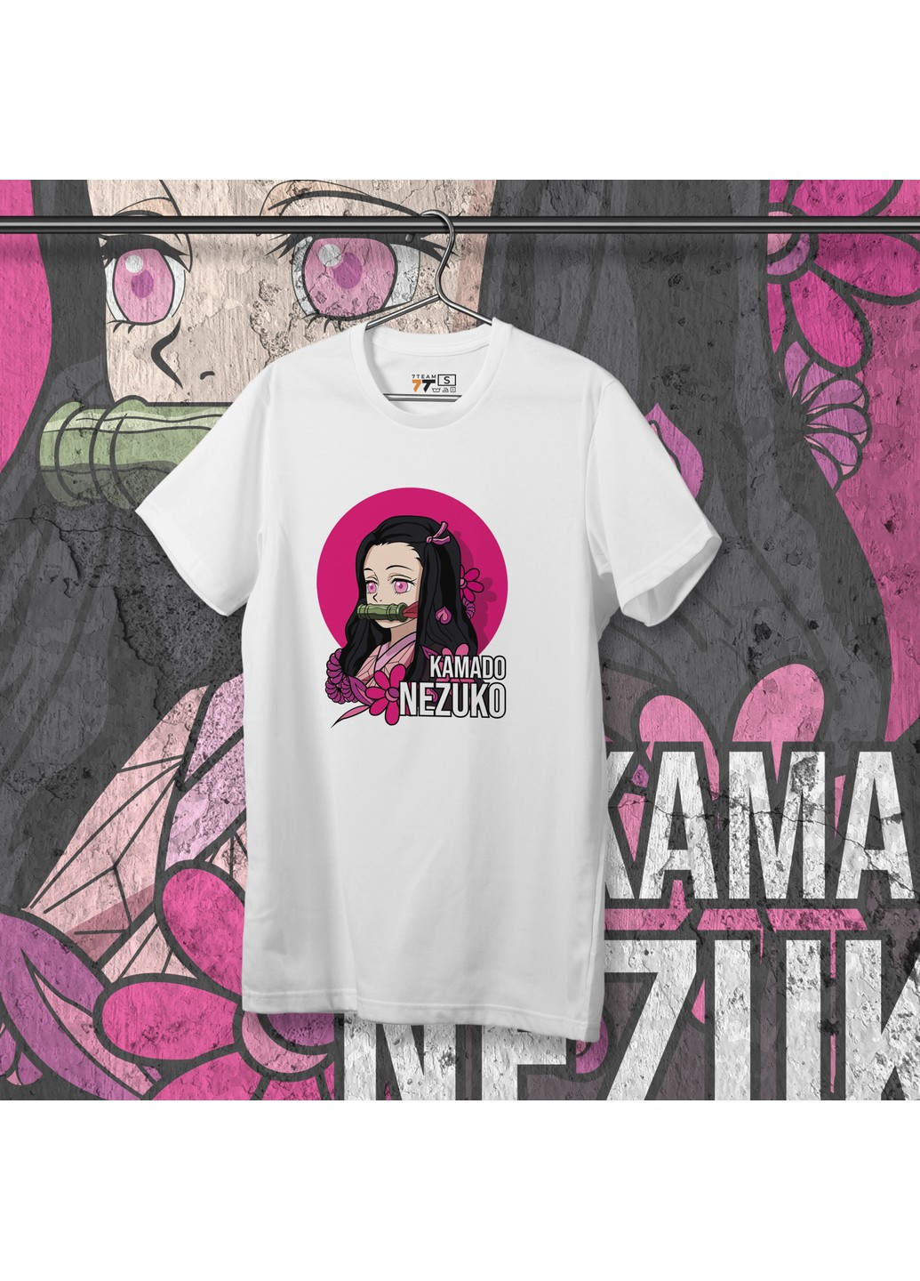 Біла футболка з принтом клинок розсікаючий демонів - незуко we No Brand