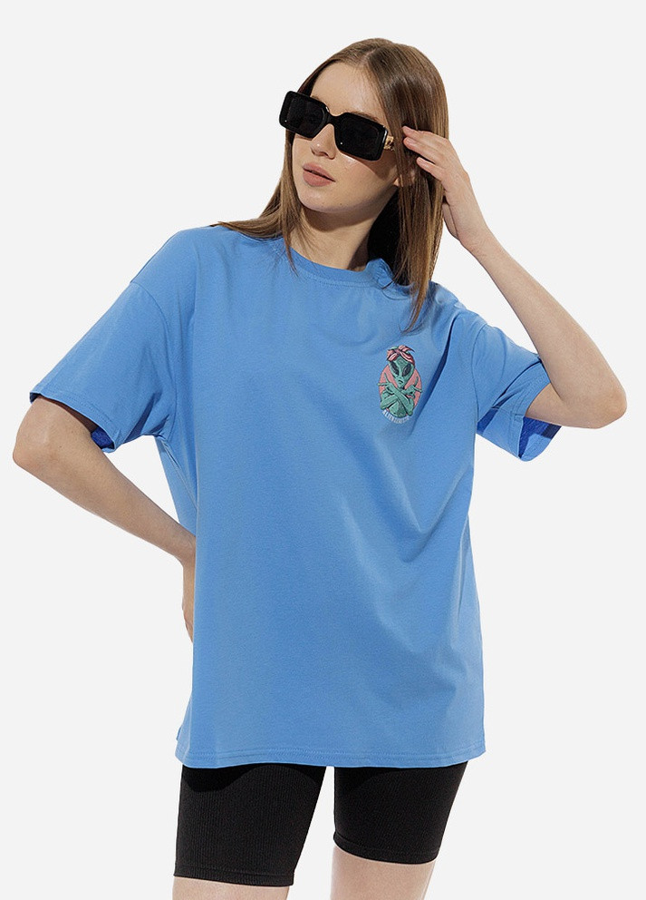Індиго літня жіноча футболка оверсайз колір індіго цб-00218102 Dias