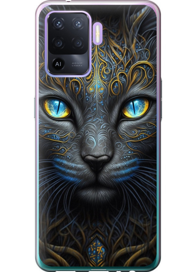 Силикон с усиленными углами чехол 'Кошка' для Endorphone Oppo Reno5 Lite (258483605)