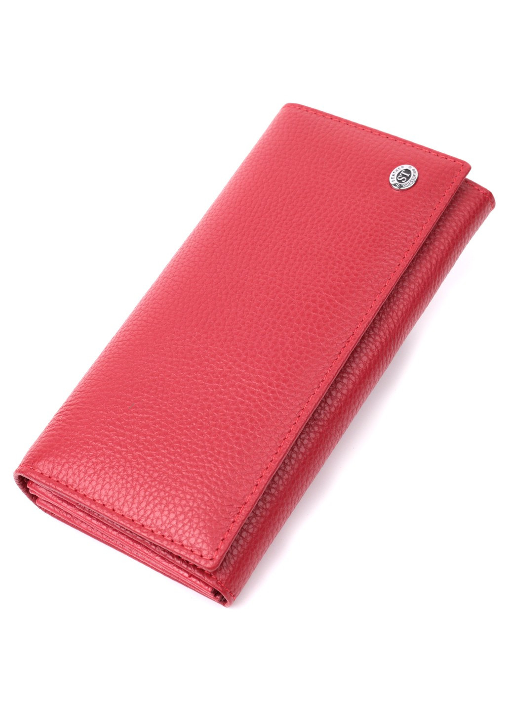 Яскравий жіночий гаманець горизонтального формату з натуральної шкіри 22514 Червоний st leather (277980465)