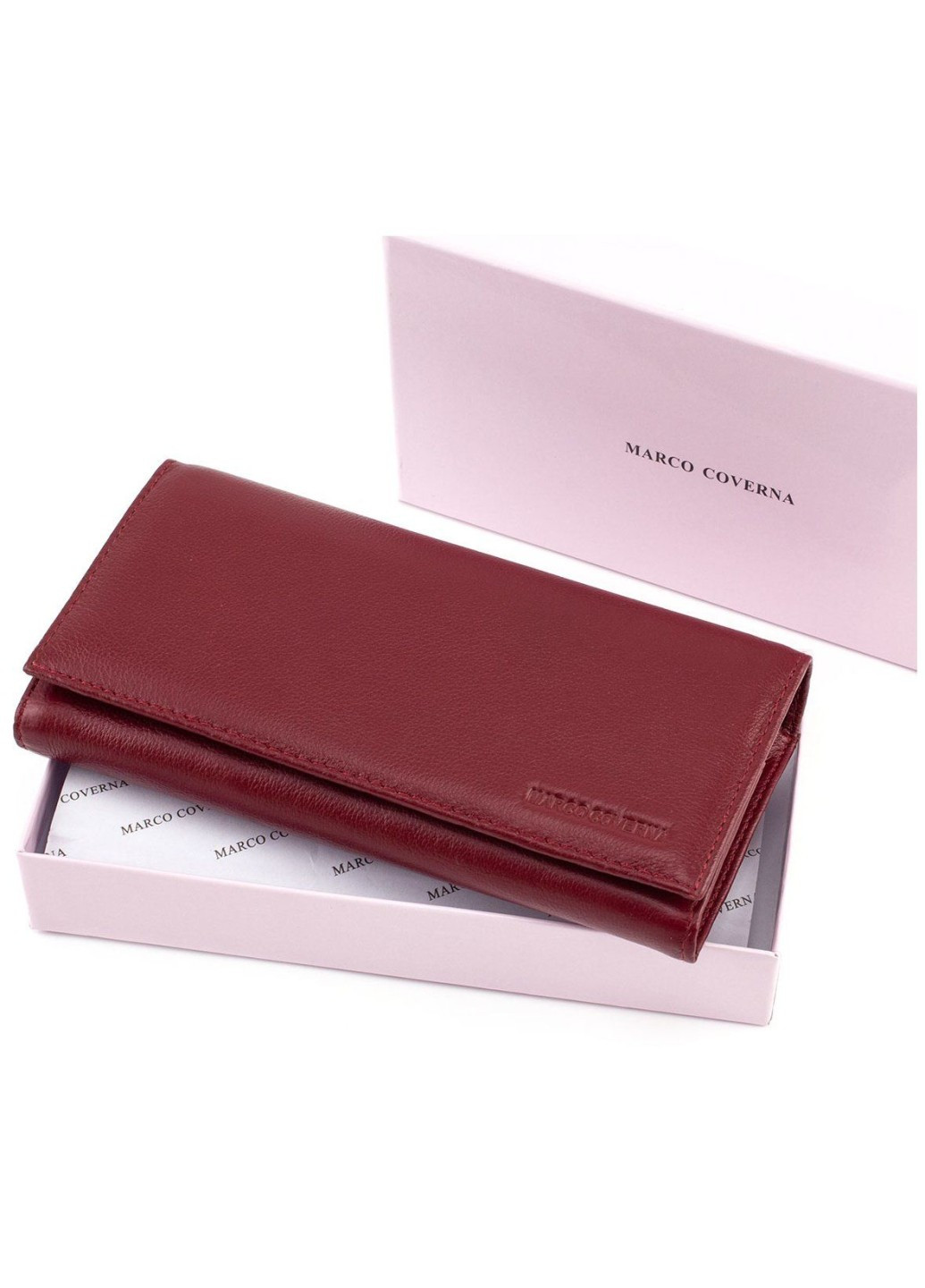 Якісний стильний гаманець для жінок зі шкіри MC-1-2028-4 (JZ6556) бордовий Marco Coverna (259752468)