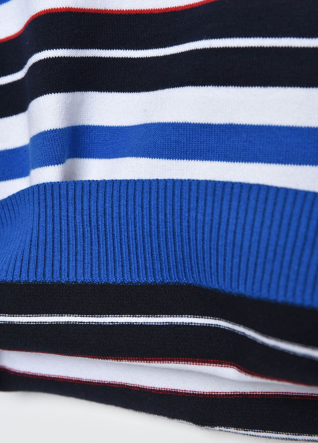 Синій демісезонний светр дитячий для хлопчика синього кольору в смужку пуловер Let's Shop
