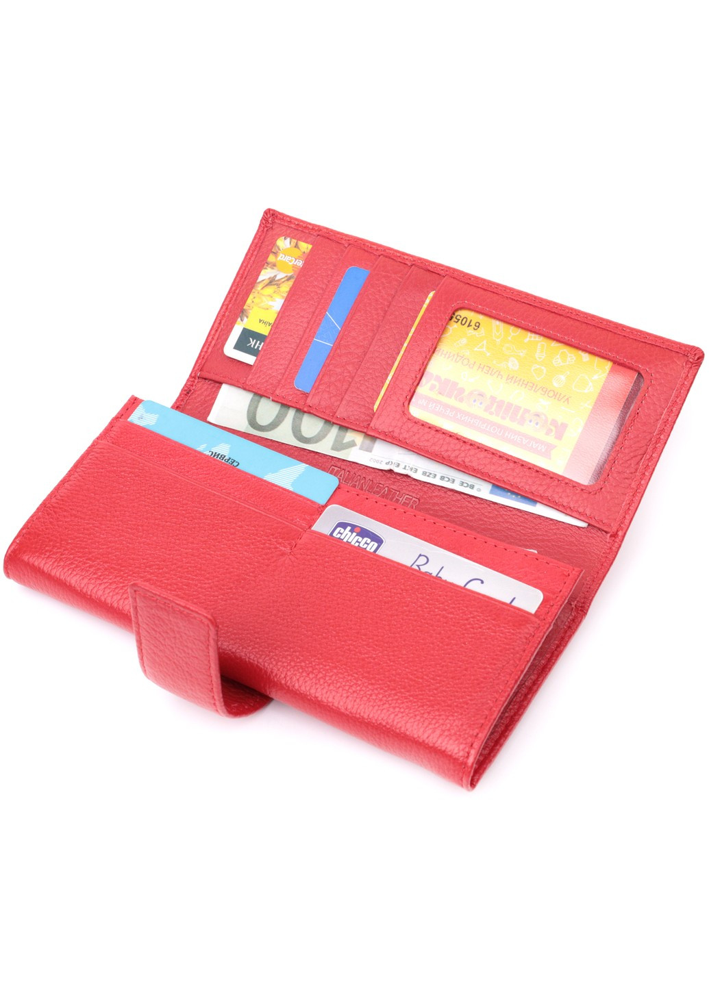 Женский кошелек на четыре отделения для купюр из натуральной кожи 22549 Красный st leather (277980567)