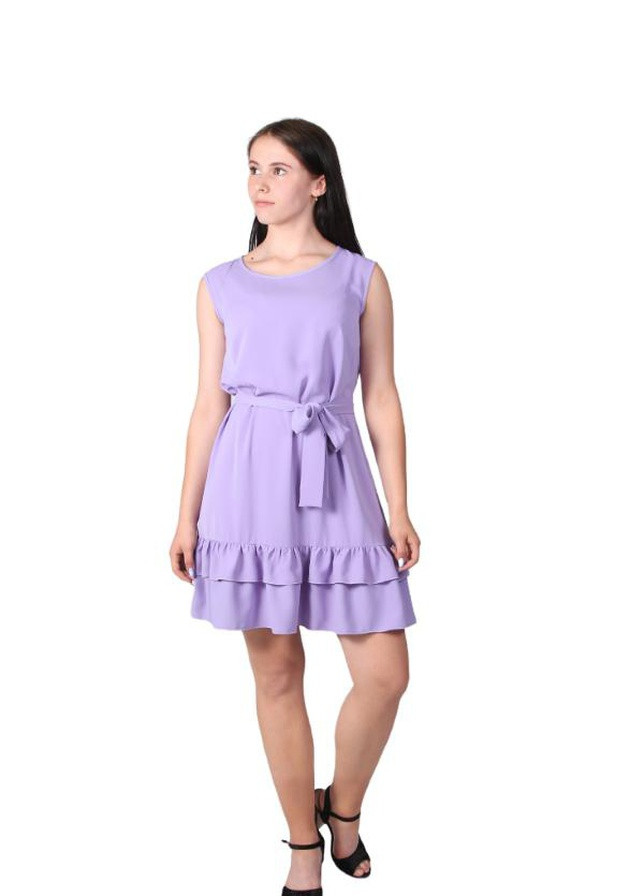 Сиреневое кэжуал платье женское 439 однотонный софт сиреневое Актуаль