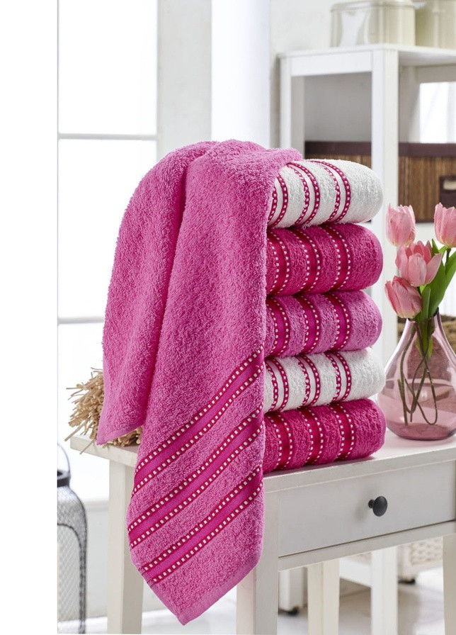 Eponj Home набор полотенец - vorteks 50*85 (6 шт) makara pembe розовый орнамент розовый производство - Турция