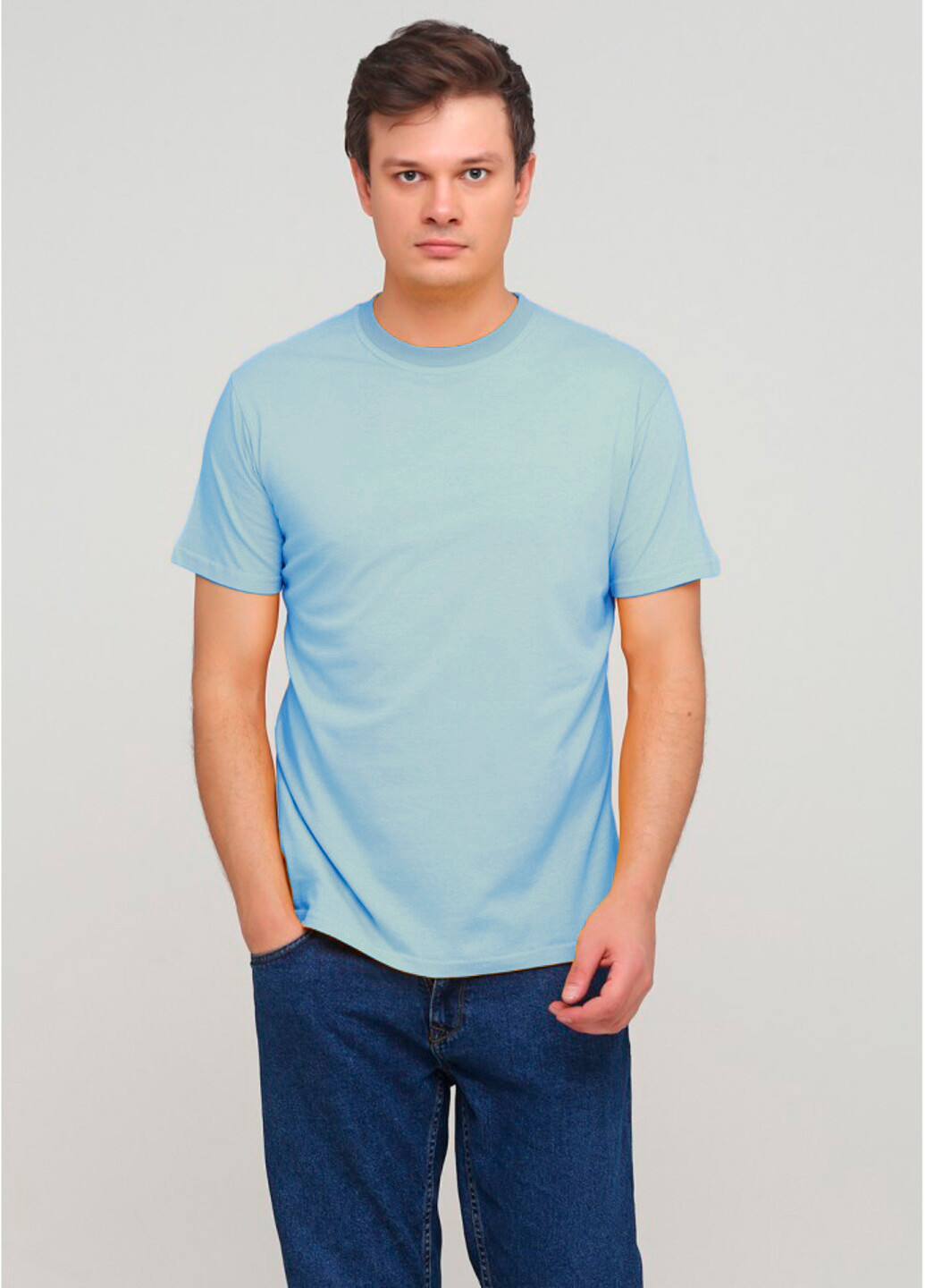 Голубая мужская футболка голубая с коротким рукавом Malta