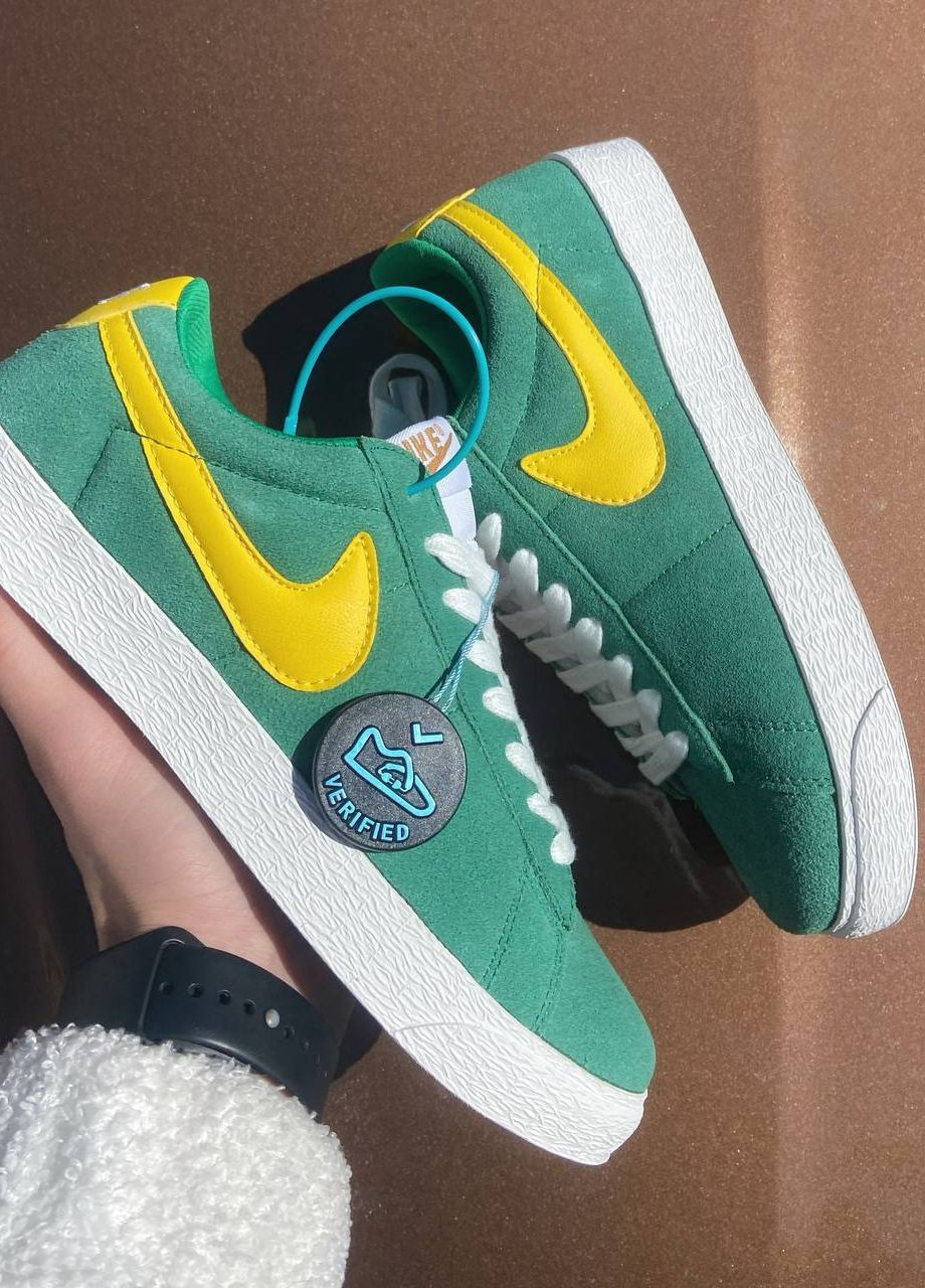 Зеленые демисезонные кросовки реплика blazer low pro green Vakko