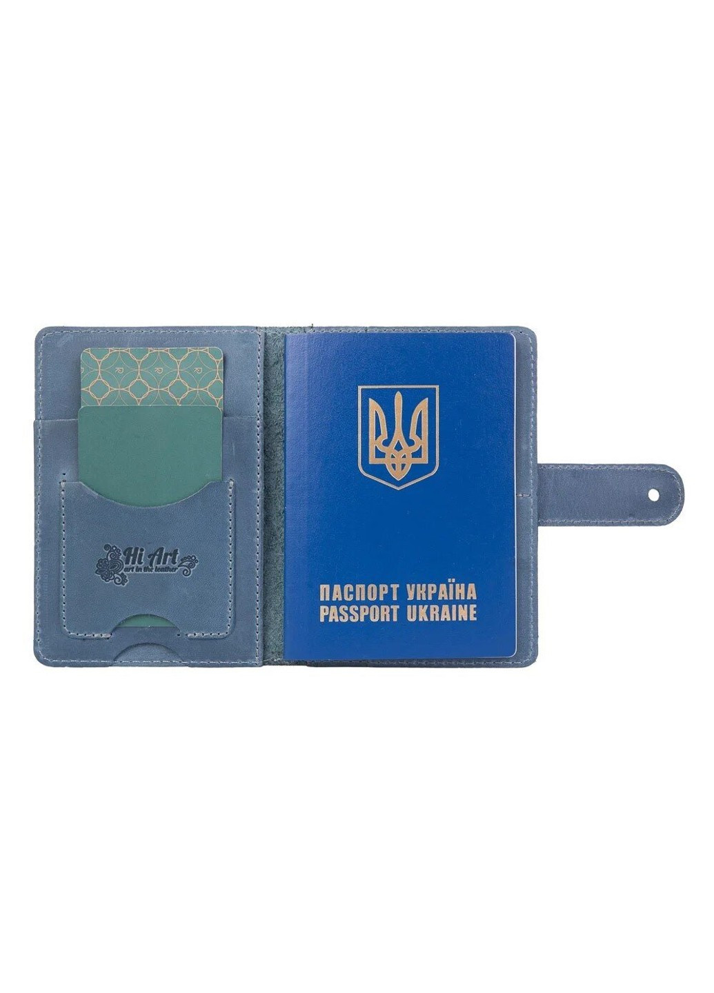 Обкладинка для паспорта зі шкіри «Mehendi Classic» PB-02/1 Shabby Alga Темно-зелений Hi Art (268371285)