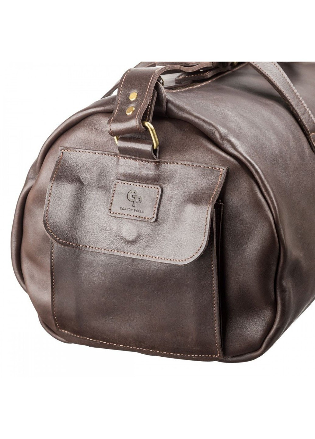 Дорожня коричнева шкіряна сумка 11044 Grande Pelle (271813602)