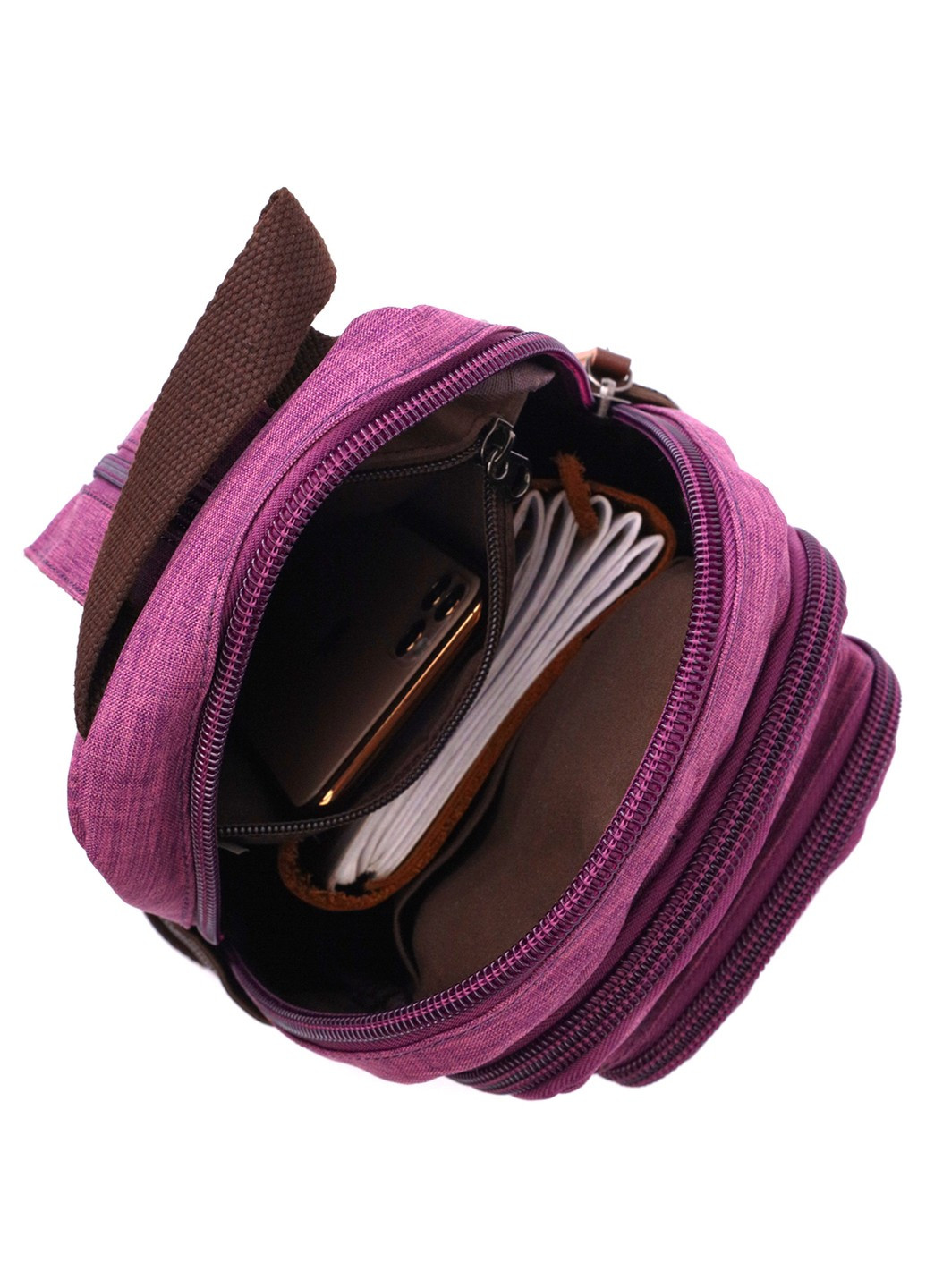 Модний рюкзак з поліестру з великою кількістю кишень 22147 Фіолетовий Vintage (267925338)