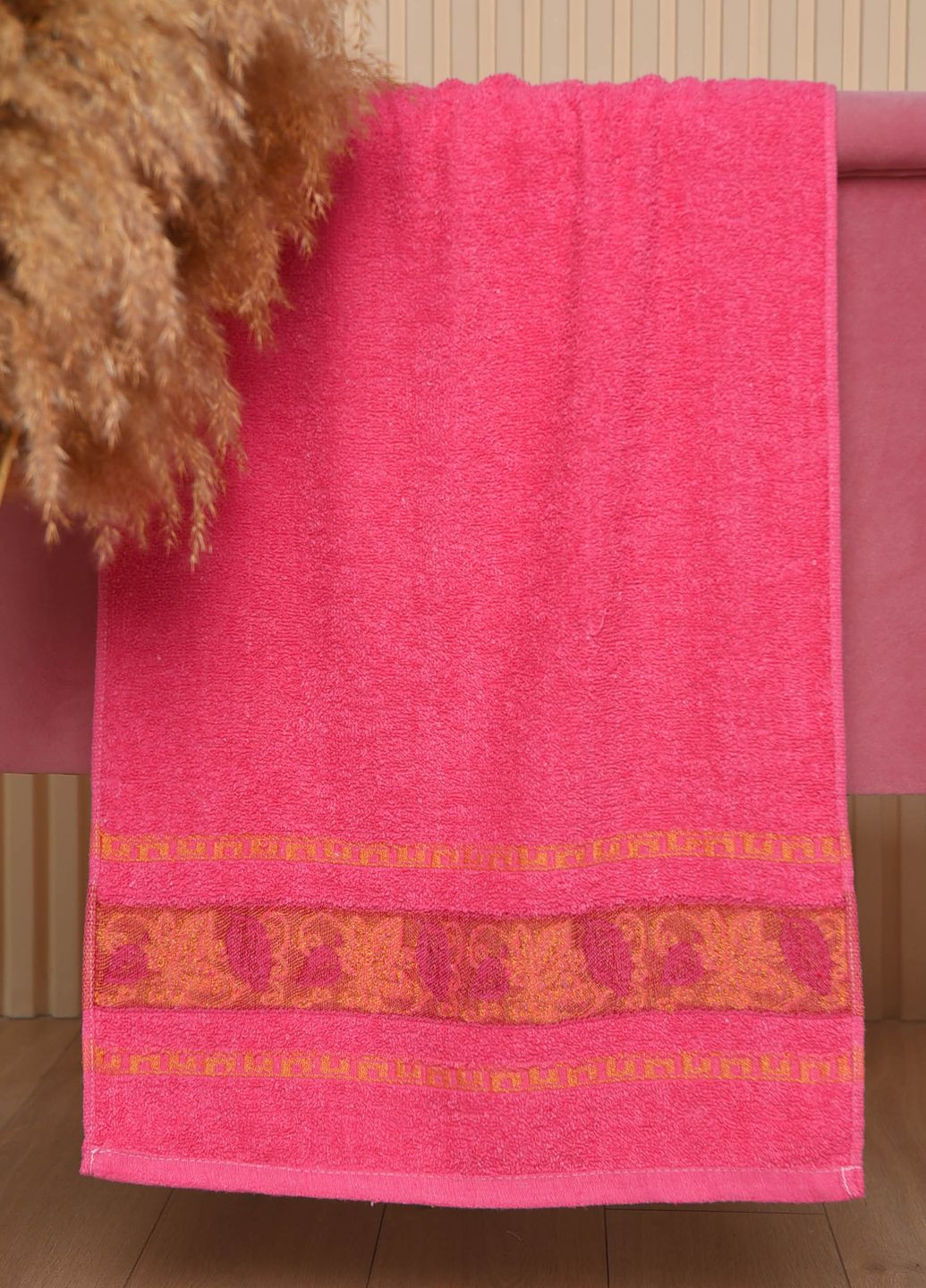 Полотенце для лица махровое розового цвета Let's Shop однотонный розовый