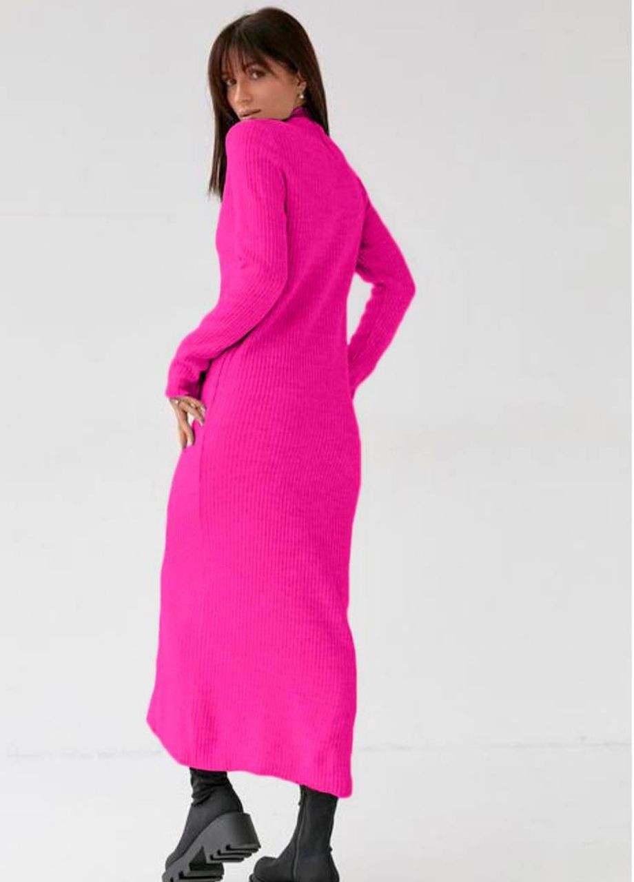 Кислотно-розовое повседневный платье платье-водолазка Garna однотонное