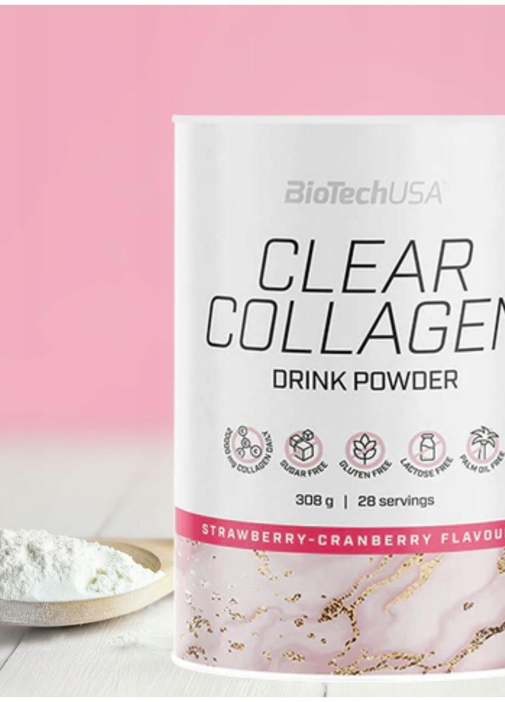 Коллаген Clear Collagen Drink Powder 308 g (Strawberry-cranberry) Biotech (260477692)