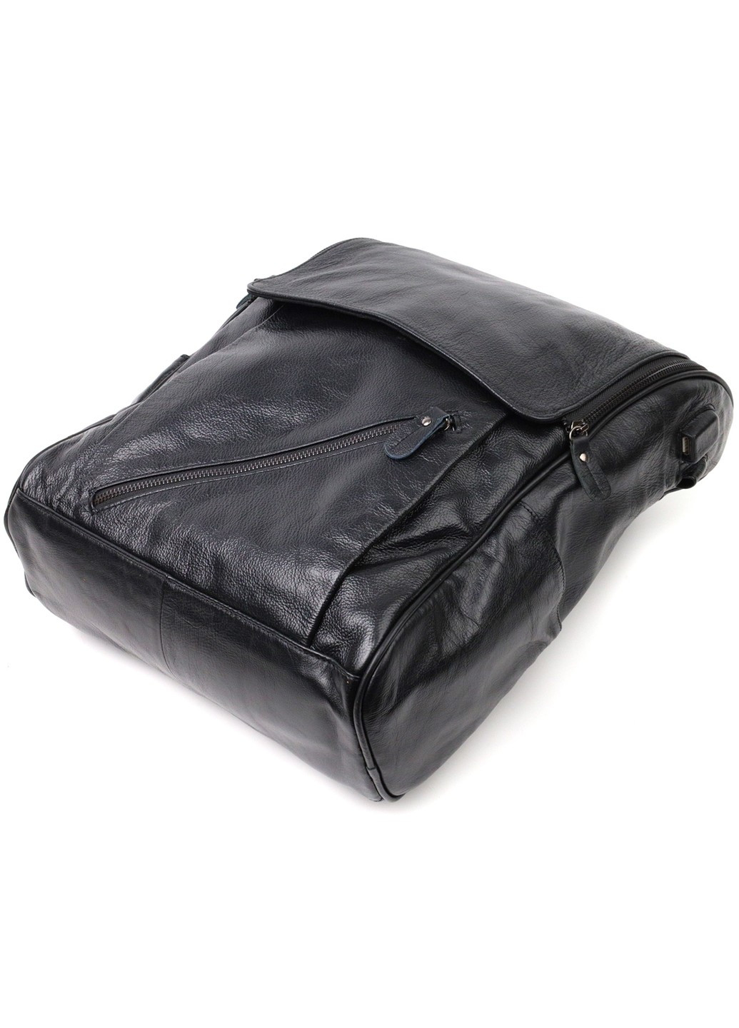 Місткий рюкзак з натуральної шкіри 22249 Чорний Vintage (267932163)