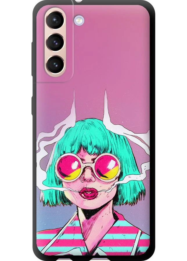TPU чорний чохол 'Поп арт дівчина' для Endorphone Samsung Galaxy S21 (276194193)