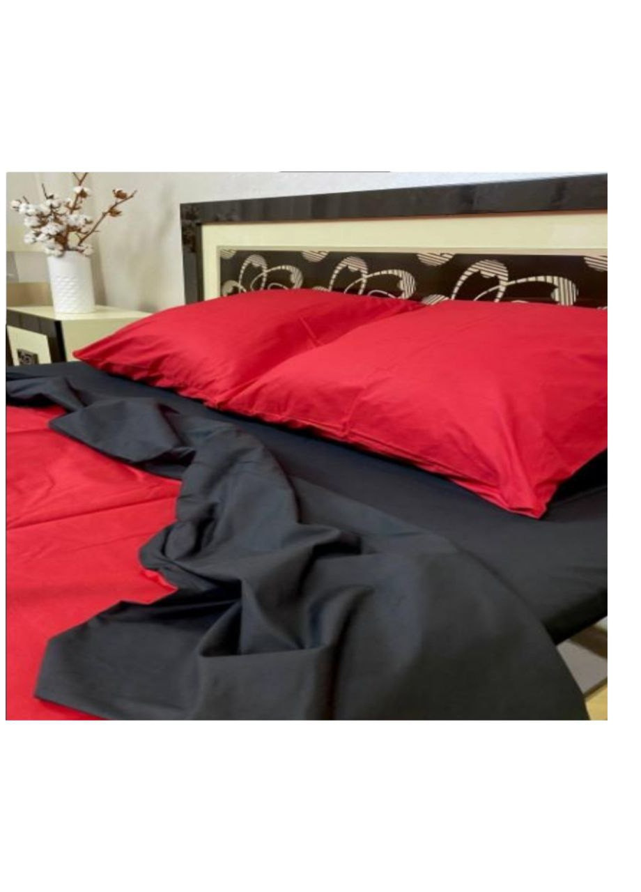 Постельное белье бязь Красное и черное односпальный 150х220 красно-черное No Brand (259114398)