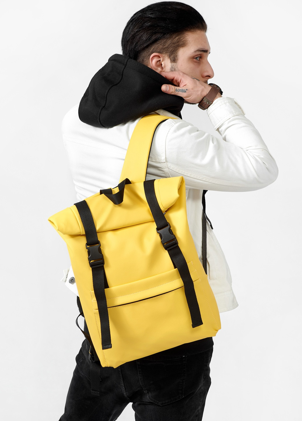 Чоловічий рюкзак ролл RollTop Milton жовтий Sambag (259772308)